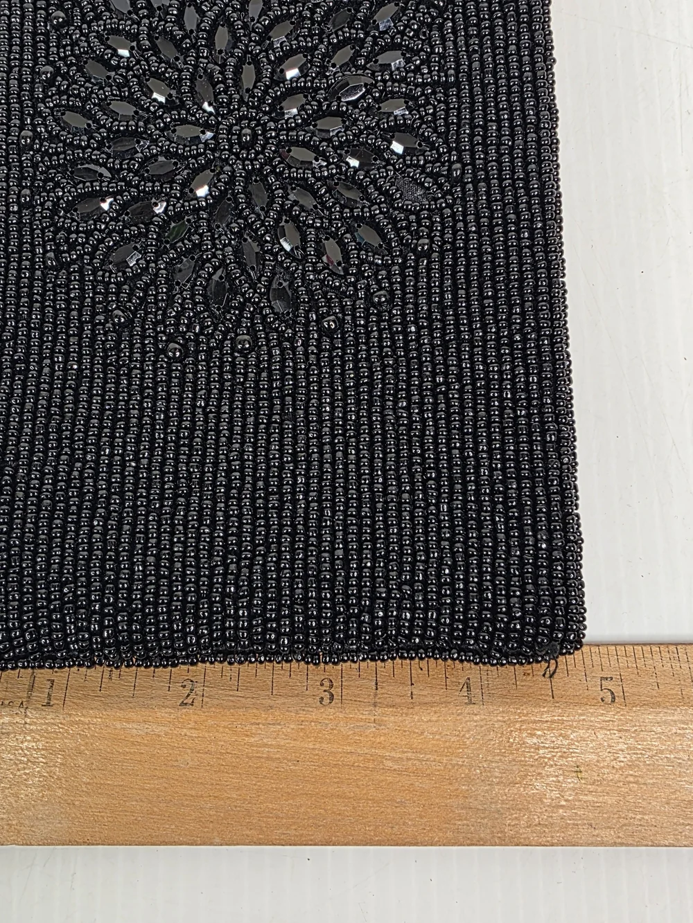 Black Beaded Crossbody Bag with Floral Medallion Bamboo Trading Company
